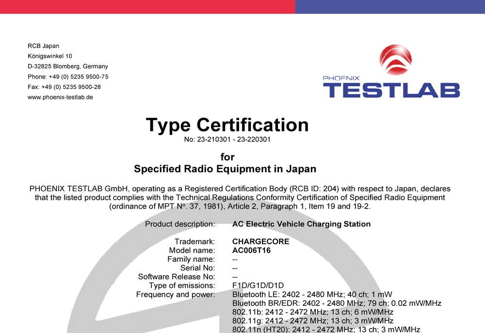 Certificazione TELEC per il mercato giapponese